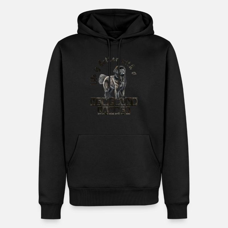 Neufundländer - Männer Premium Bio Hoodie - Schwarz