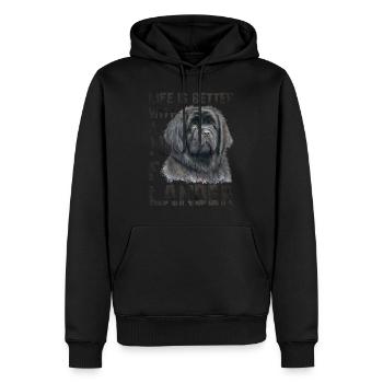 Neufundländer - Männer Premium Bio Hoodie - Schwarz - Vorne - Nico (187cm)
