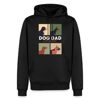 dog dad life is wuff - Männer Premium Bio Hoodie - Schwarz - Vorne - Nico (187cm)