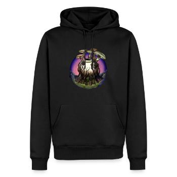 Shroomps Violett - Männer Premium Bio Hoodie - Schwarz - Vorne - Nico (187cm)