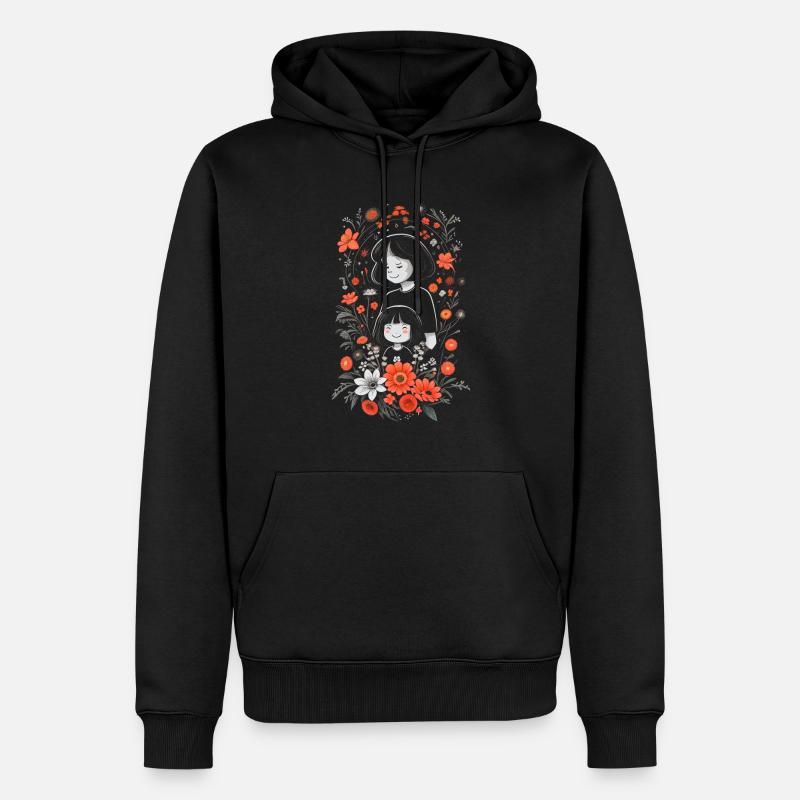 Mama und Tochter - Männer Premium Bio Hoodie - Schwarz