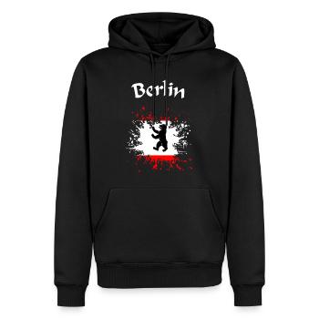 Berlin, Berliner Bär - Männer Premium Bio Hoodie - Schwarz - Vorne - Nico (187cm)
