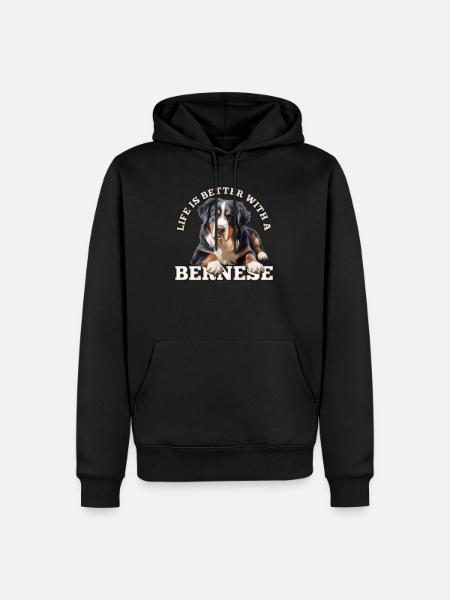Bouvier bernois - Sweat à capuche Premium bio Homme - noir