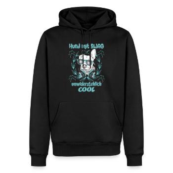 Hund mit Swag, unwiderstehlich cool - Männer Premium Bio Hoodie - Schwarz - Vorne - Nico (187cm)