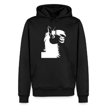 Drôle de lama Silhouette Cheeky Fun Lamas - Sweat à capuche Premium bio Homme - noir - Devant - Nico (187cm)