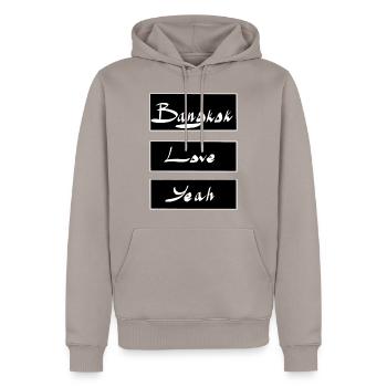 Bangkok Liebe Yeah - Männer Premium Bio Hoodie - Taupe - Vorne - Nico (187cm)