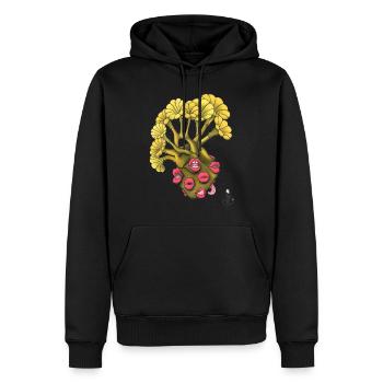 Cœur Cantatrice - Sweat à capuche Premium bio Homme - noir - Devant - Nico (187cm)
