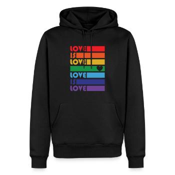 Love is Love LGBTQ gay lesbian pride drag design - Männer Premium Bio Hoodie - Schwarz - Vorne - Nico (187cm)