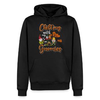 Gnome Fantaisie Noël - Sweat à capuche Premium bio Homme - noir - Devant - Nico (187cm)