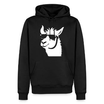 Funny Alpaca Wearing Sunglasses Cool Alpacas - Men’s Premium Organic Hoodie - black - Front - Nico (187cm)
