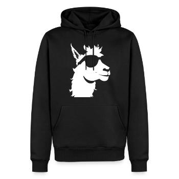 Funny Alpaca Wearing Sunglasses Cool Alpacas - Men’s Premium Organic Hoodie - black - Front - Nico (187cm)