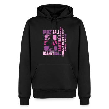 basket-ball femme basketteur joueur de basket-ball - Sweat à capuche Premium bio Homme - noir - Devant - Nico (187cm)