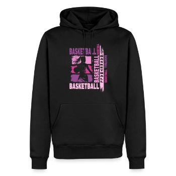 Basket-ball Femme Basketteur Joueur de basket-ball - Sweat à capuche Premium bio Homme - noir - Devant - Nico (187cm)