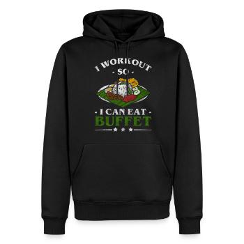 Repas : Connaisseurs, Boissons, Gros mangeurs - Sweat à capuche Premium bio Homme - noir - Devant - Nico (187cm)