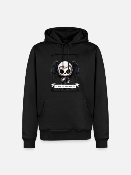 Angel - Skull - Männer Premium Bio Hoodie - Schwarz