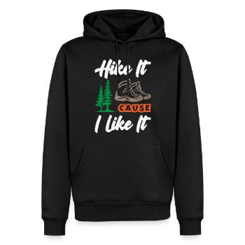 Hike It Cause I Like It - Männer Premium Bio Hoodie - Schwarz - Vorne - Nico (187cm)