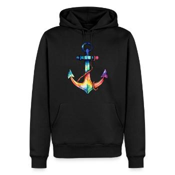 Anchor Watercolor Watercolor - Men’s Premium Organic Hoodie - black - Front - Nico (187cm)