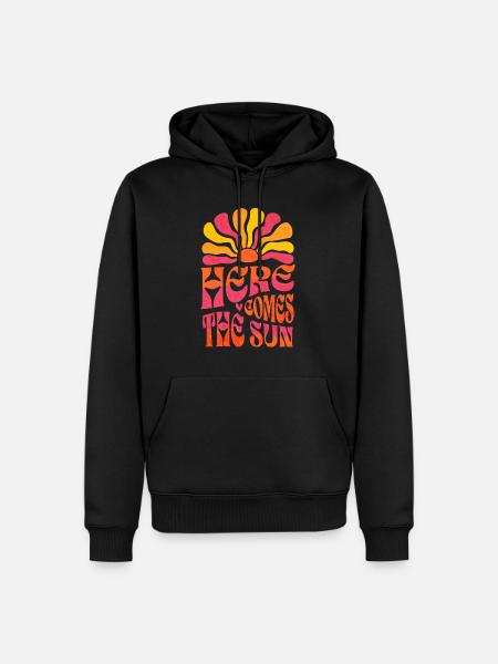 Here Comes The Sun - Men’s Premium Organic Hoodie - black