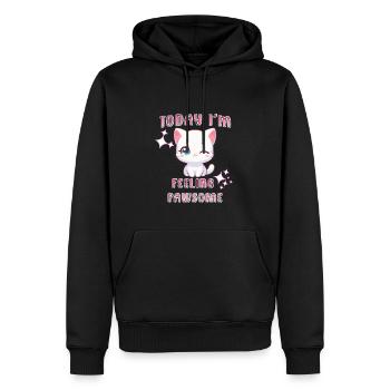 Pawsome Cat - Männer Premium Bio Hoodie - Schwarz - Vorne - Nico (187cm)