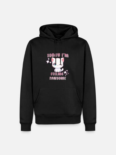 Pawsome Cat - Men’s Premium Organic Hoodie - black