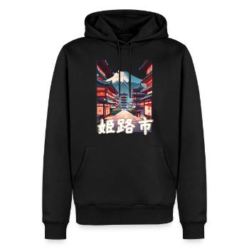 Himeji Fuji View - Männer Premium Bio Hoodie - Schwarz - Vorne - Nico (187cm)