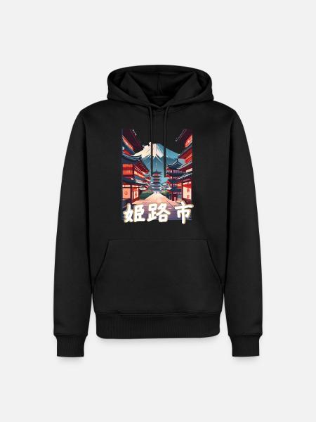 Himeji Fuji View - Men’s Premium Organic Hoodie - black