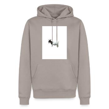 Kleine Ziege - Männer Premium Bio Hoodie - Taupe - Vorne - Nico (187cm)