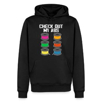 Schauen Sie sich meinen ABS Filament 3D-Drucker an - Männer Premium Bio Hoodie - Schwarz - Vorne - Nico (187cm)
