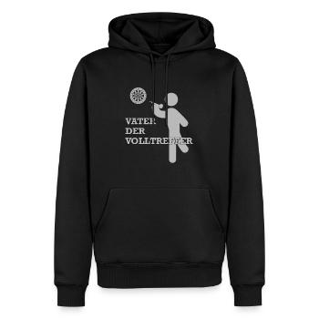 Darts Vater der Volltreffer Motiv - Männer Premium Bio Hoodie - Schwarz - Vorne - Nico (187cm)
