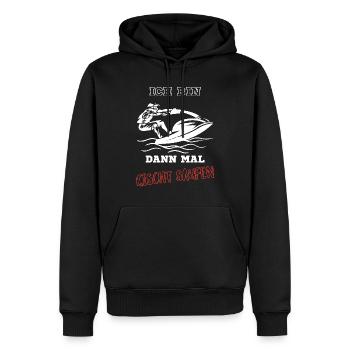 De l’action de jet ski avec un dicton amusant, allemand - Sweat à capuche Premium bio Homme - noir - Devant - Nico (187cm)