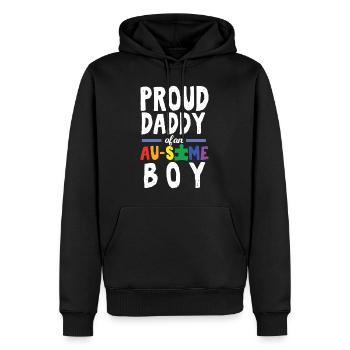 Autism Proud Daddy of an Au Some Boy - Men’s Premium Organic Hoodie - black - Front - Nico (187cm)