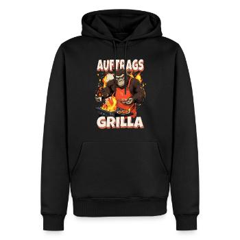 grillade grilla griller gorilla bbq dire drôle - Sweat à capuche Premium bio Homme - noir - Devant - Nico (187cm)