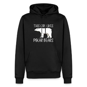 Faune Ours polaires Nature et nature - Sweat à capuche Premium bio Homme - noir - Devant - Nico (187cm)