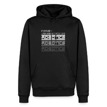 Abgelenkt von Robotern Engineering Mechanics - Männer Premium Bio Hoodie - Schwarz - Vorne - Nico (187cm)