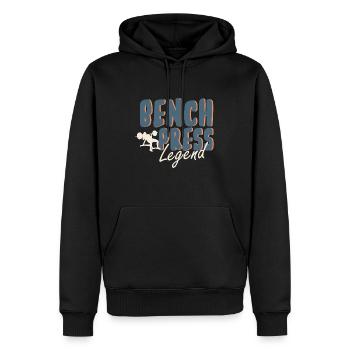 Benchpress Legend Powerlifter Fitnesstraining und - Männer Premium Bio Hoodie - Schwarz - Vorne - Nico (187cm)