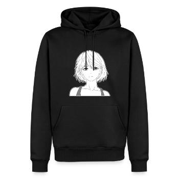 Fille d’anime - Sweat à capuche Premium bio Homme - noir - Devant - Nico (187cm)