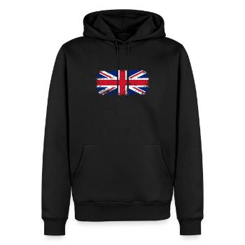 Großbritannien Flagge - Männer Premium Bio Hoodie - Schwarz - Vorne - Nico (187cm)