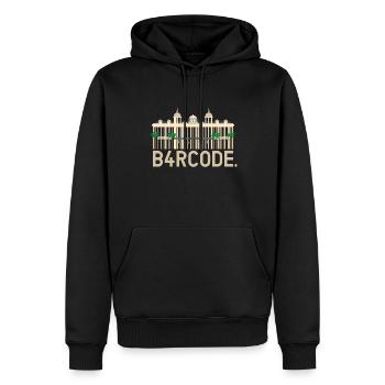 B4RCODE. Monaco - Sweat à capuche Premium bio Homme - noir - Devant - Nico (187cm)