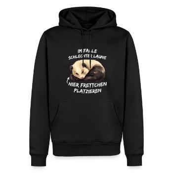 Süßes Frettchen Spruch Im Falle Schlechter Laune - Männer Premium Bio Hoodie - Schwarz - Vorne - Nico (187cm)