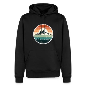 Berge - Männer Premium Bio Hoodie - Schwarz - Vorne - Nico (187cm)