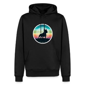 Französische Bulldogge - Männer Premium Bio Hoodie - Schwarz - Vorne - Nico (187cm)