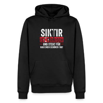 Turcs Turquie Turquie - Sweat à capuche Premium bio Homme - noir - Devant - Nico (187cm)