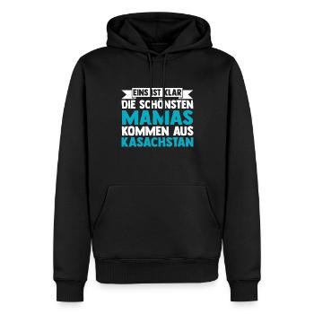 Kazakhstan maman mère Kazakhstan - Sweat à capuche Premium bio Homme - noir - Devant - Nico (187cm)