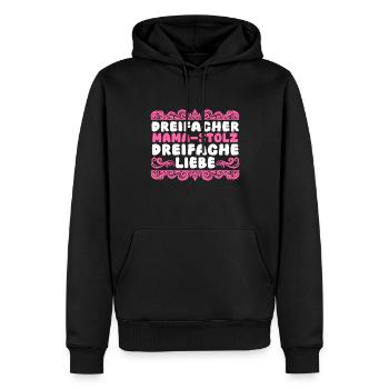 Mama Von 3 Kindern - Männer Premium Bio Hoodie - Schwarz - Vorne - Nico (187cm)