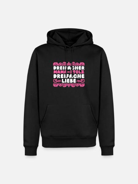 Mama Von 3 Kindern - Männer Premium Bio Hoodie - Schwarz