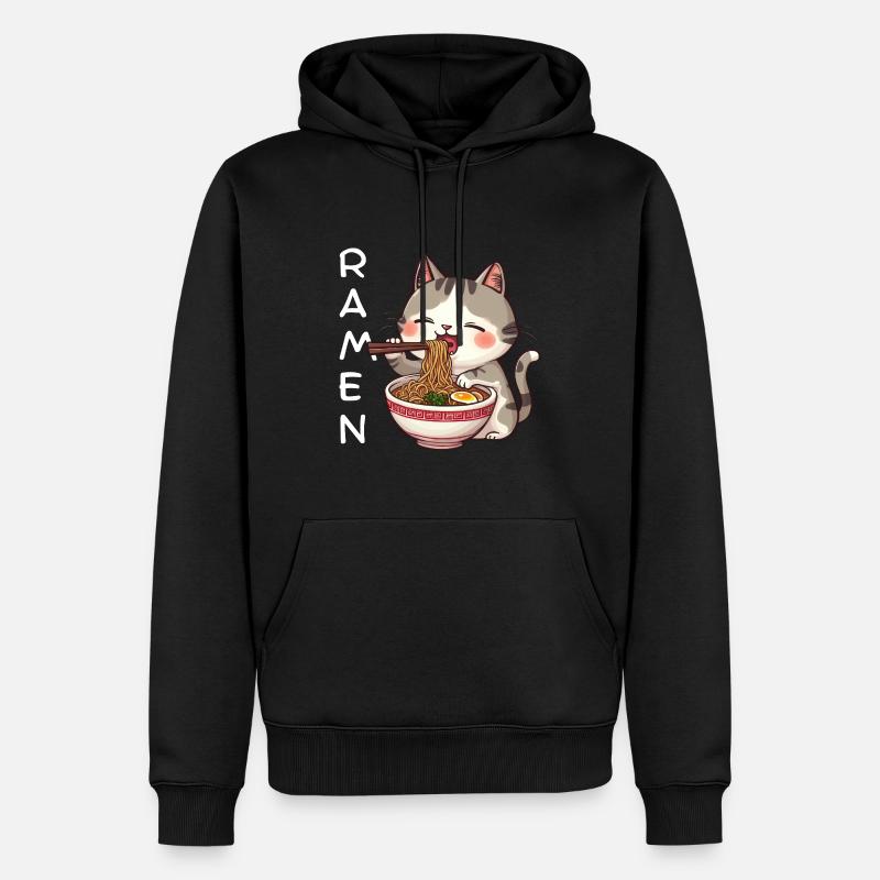 Ramen Chat - Sweat à capuche Premium bio Homme - noir