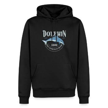 Dauphin Squad Animaux marins Mignon Dauphin - Sweat à capuche Premium bio Homme - noir - Devant - Nico (187cm)