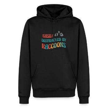 Ablenkt von Waschbären in der Wildnis, Nagetier - Männer Premium Bio Hoodie - Schwarz - Vorne - Nico (187cm)