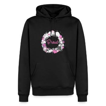 blumenkranz,Braut, kranz,graffti,bunt,blumen - Männer Premium Bio Hoodie - Schwarz - Vorne - Nico (187cm)