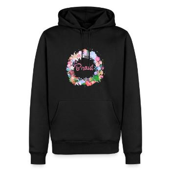 blumenkranz,Bride, kranz,graffti,bunt,blumen - Männer Premium Bio Hoodie - Schwarz - Vorne - Nico (187cm)